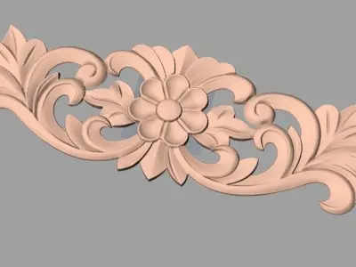 Door decorative flower 3D STL model used for CNC router E033 3D model