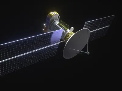 Satellite 3D model and high res 8K texture 3D model