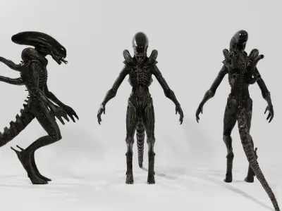 Alien Xenomorph Low-poly 3D model