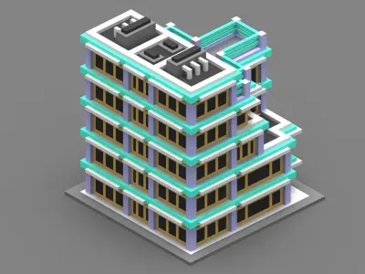 House Voxel - 20 Low-poly 3D model