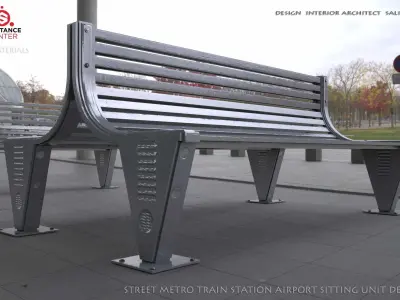  BANCH 3D MODEL   STREET METRO TRAIN STATION  AIRPORT  Banch  Low-poly 3D model