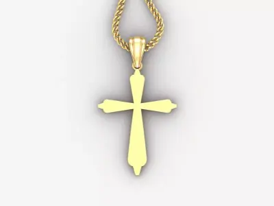 Light Gold 18K Cross Pendant 1CP003 3D print model