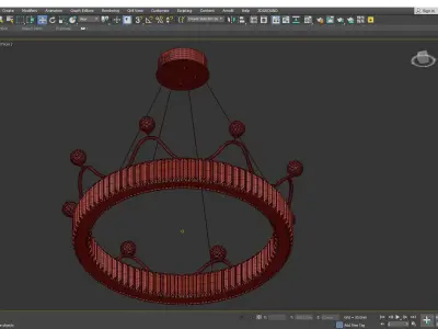 Beveled K9 Crystal Gold Pendant Light Crown Contemporary  Low-poly 3D model