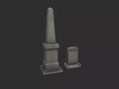 Gravestones Low-poly 3D model buy