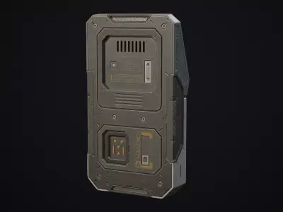 Sci-Fi Access Terminal and Keycard 5 Color Options LODs Low-poly 3D model