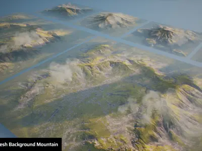 Ultra Modular Landscape System Low-poly 3D model