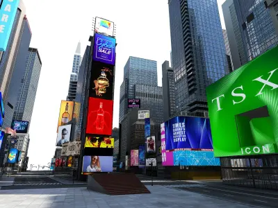  Manhattan District Times Square B Low Poly 