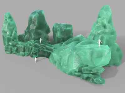 Mountain ice rocks - 3D Models PBR Pack 11 Low-poly 3D model
