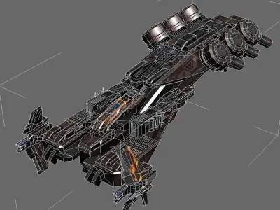 SF BURAN CARGO ship R7 Low-poly 3D model