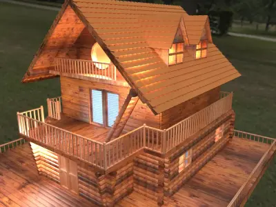 Cabin 3d model log 3D model