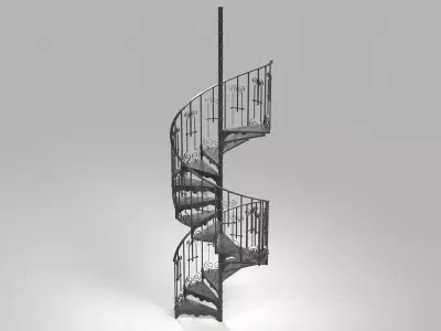Wrought Iron Spiral Staircase Low-poly 3D model