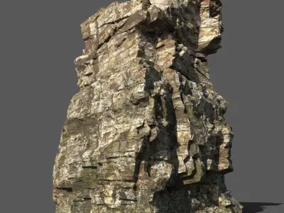 Low poly Rock Cliff Pack 191223 Low-poly 3D model