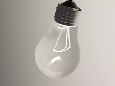 Realistic Bulb light hanging from ceiling Free low-poly 3D model
