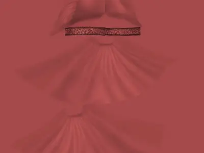 One Shoulder Asymmetrical Cocktail Dress Low-poly 3D model