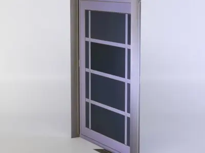 Window door with glass panels Low-poly 3D model