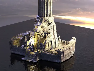 Jaguar Tower Monument Full  3D model