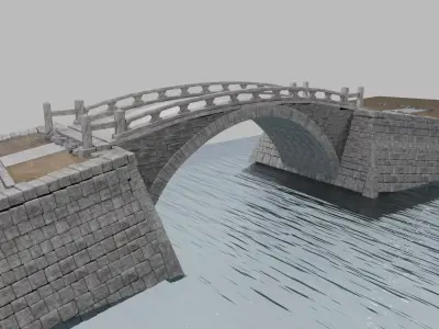 Saiwai bashi bridge in Japan 3D model