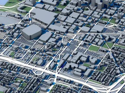 Indianapolis Cityscape Indiana State Capital Architecture 3D model