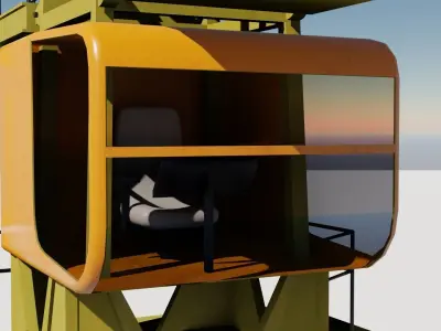 Tower crane low-poly Low-poly 3D model