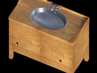 Cabinet Sink - PBR - Textured Low-poly 3D model