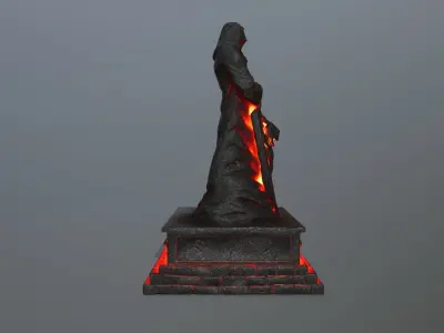 lava statue 3 Low-poly 3D model