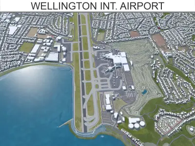 Wellington International Airport Low-poly 3D model