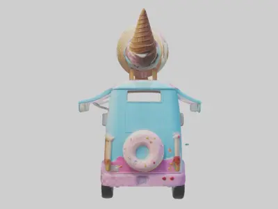 Cartoon Ice Cream Truck model 3D model