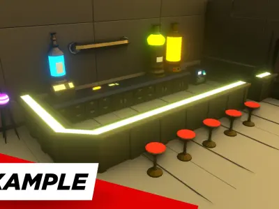 Gierki - SciFi LowPoly Cantina Pack Low-poly 3D model