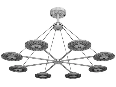 NADIN modern chandelier in brass and glass Low-poly 3D model