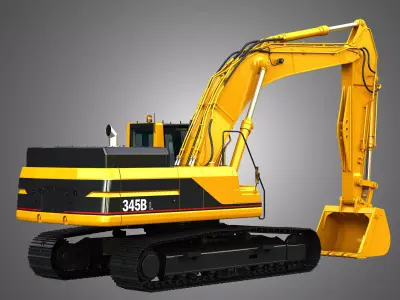 345BL Excavator 3D model