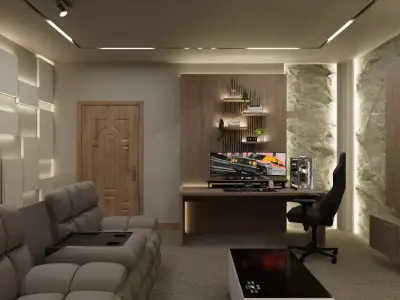 Minimalist Home Office - Design 3D model