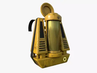 SciFi Backpack J02 Yellow - Fashion Character Design Low-poly 3D model