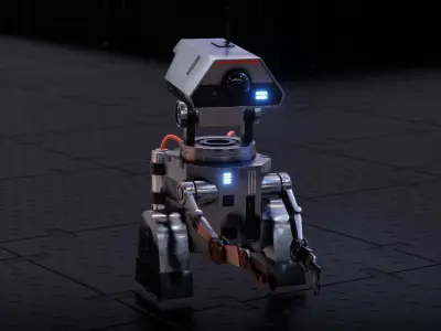 Industrial Service Robot Low-poly 3D model