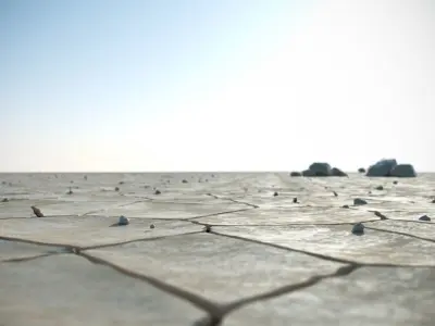 Dried Desert Land 3D model