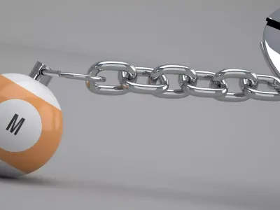 M Snooker Ball with Keychain 3D model