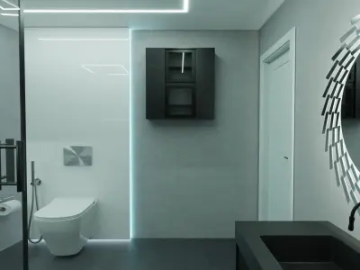 Bathroom Interiors Low-poly 3D model