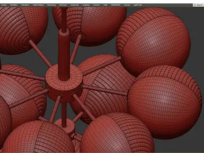 Ademar Chandelier 13 plafond Low-poly 3D model