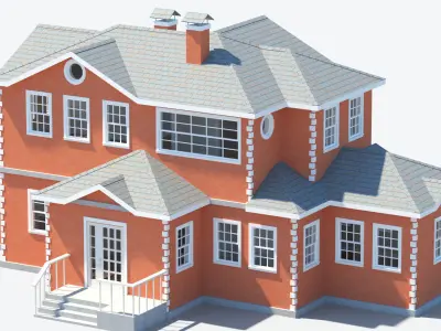 Residential House 4 Low-poly 3D model