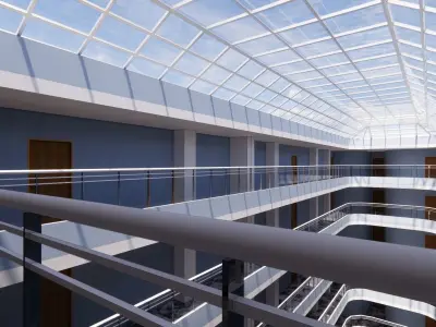 Hotel building in Revit 3D model