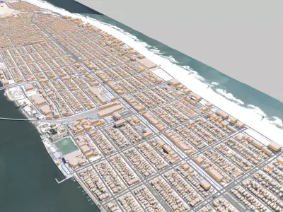 Cityscape Long Beach California United States 3D model