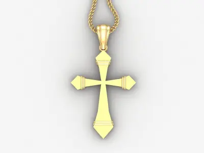 Light Gold 18K Cross Pendant 2CP076 3D print model