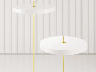 Umage Asteria Floor Lamp Brass and White 3D model