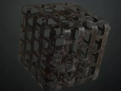 Dark Perforated Metal Rounded Rectangles PBR SEAMLESS Texture