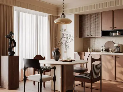 Modern Vintage Dining Area 3D model