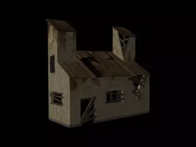 Low poly model of MMO House 5 3D model
