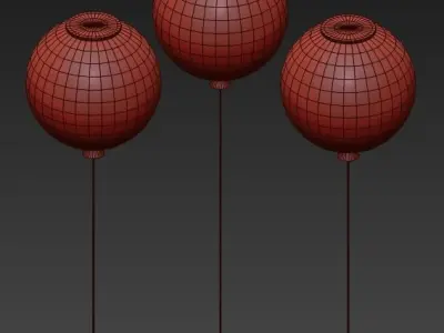 Brokis three spheres hanging from pole 3D model