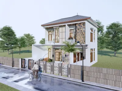 2 Floor Minimalist House Design Full Interior  3D model