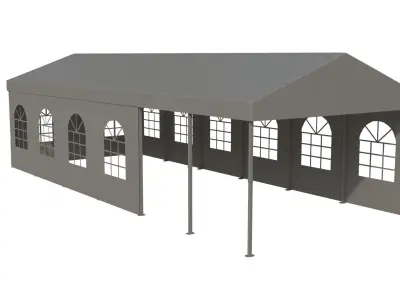 Wedding party tent with windows 3D model