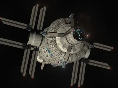 Space Station Construction Kit Low-poly 3D model