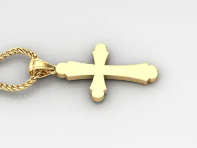 Light Gold 18K Cross Pendant 1CP038 3D print model purchase